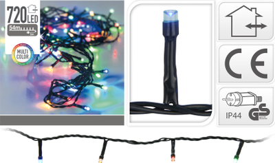 Dritë dekori Home Styling, 720 LED, 54 m, me ngjyra të ndryshme