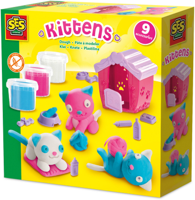 Set plasteline SES Creative Dough Kittens, për modelim, shumëngjyrësh