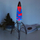 Llampë dekorative Thumbs Up Lava Lamp Retro Rocket, stil rakete, efekt lavë, blu me të kuqe