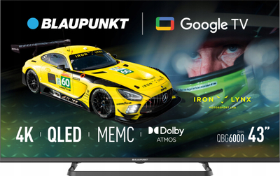 Телеквизор QLED Blaupunkt 43QBG6000S, 43\", 4K Ultra HD, Google TV, црн