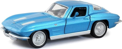 Maket veture Daffi Chevrolet Corvette Stingray 1963, metalik, shkallë koleksionisti, blu