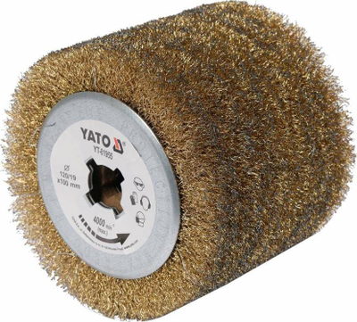 Furçë teli Yato për Satin Finisher, 120x100x19mm, çelik, gri