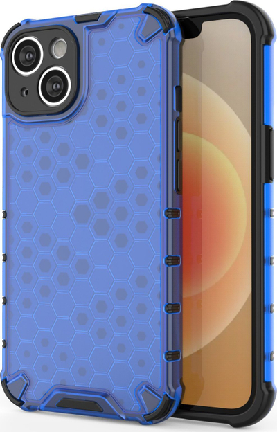 Mbrojtëse telefoni Hurtel Honeycomb, iPhone 14 Plus, hibrid e blinduar, e kaltër