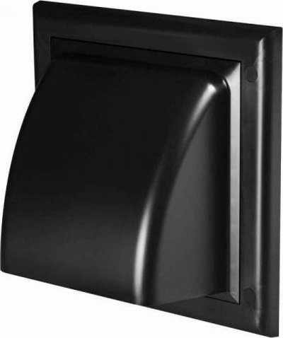 Grilë ventilimi me valvul kthimi, dia 150mm, plastike, e zezë