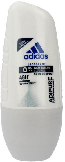 Deodorant roll-on Adidas Adipure për gra, 48h, 50ml, i bardhë