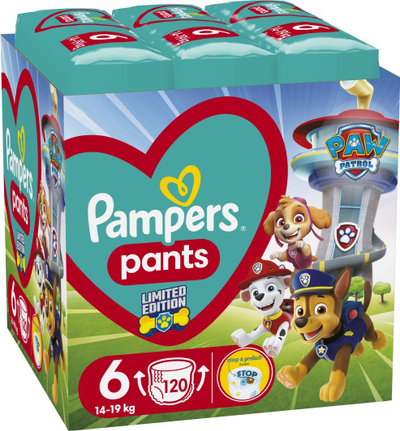 Pelena-pantallona Pampers Pants Paw Patrol, nr. 6, 120 copë, shumë thithëse