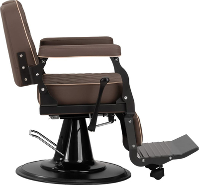 Karrige berberi Carlos Brown Barber Chair, e rregullueshme, lëkurë, kafe