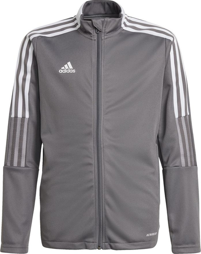 Bluzë sportive për kalamaj Adidas Tiro 21 Track Jr GM7311, Aeroready, poliestër i riciklu, gri