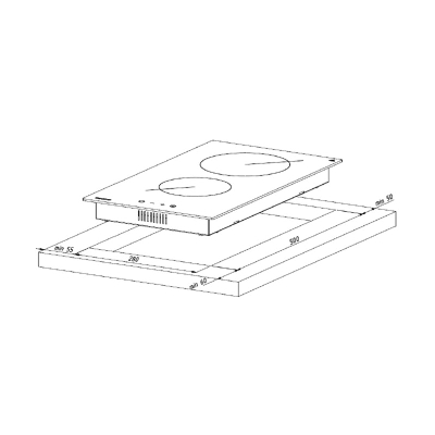 Plitë vitrokeramike Akpo Pka 30 601, 30cm, me prekje, e zezë