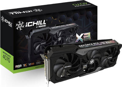 Kartë grafike Inno3D GeForce RTX 4070 iChill X3, 12GB GDDR6X, PCI Express, e zezë