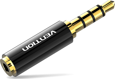 Adaptues audio Vention, 3.5mm mashkull në 2.5mm femër, trup metalik, i zi
