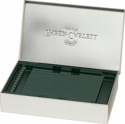 Kuti lapsash Faber-Castell, për 36 lapsa, çelik, argjendt me të zeza