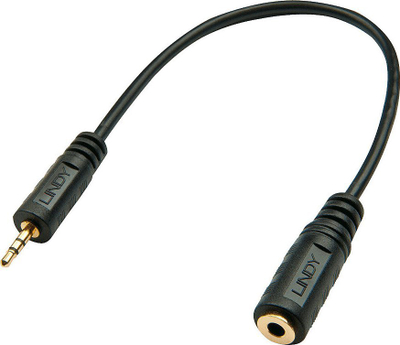 Kabllo Lindy Jack, 2,5 mm / 3,5 mm, 0,2 m, e zezë