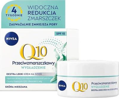Krem fytyre Nivea Q10 Anti Wrinkle, ekstra i lehtë, SPF 15, 50ml