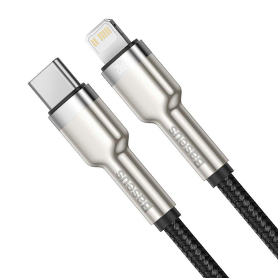 Kabllo USB Baseus CATLJK-A01, USB C në Lightning, 1 m, e zezë