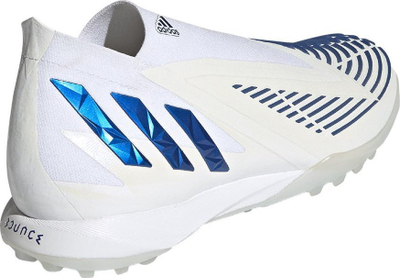 Këpucë futbolli adidas Predator Edge.1 TF GW3655, pa lidhëse, për tapet artificial, të bardha me blu