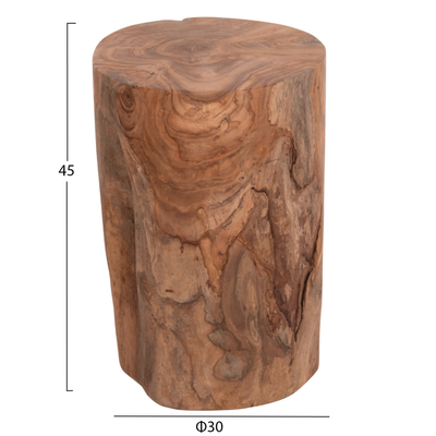 Tavolinë ndihmëse HM TRONCO HM9374.21, dru teak, 30x45 cm, natyrale