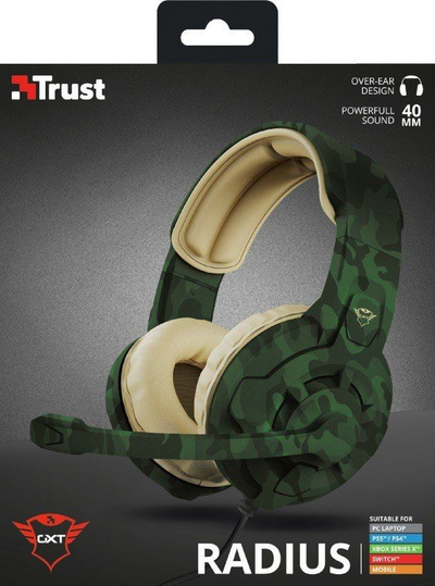 Kufje gaming Trust GXT 313, me mikrofon, me kabllo, jeshile kamuflazh