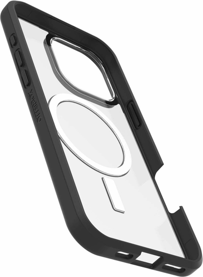 Mbulesë telefoni OtterBox React MagSafe Series për iPhone 16 Pro Max, transparente, me kornizë të zezë
