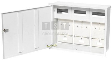 Kuti shpërndarëse nën suva Karwasz RW-S-3L-18Z, 18 module, 3 matës, IP30