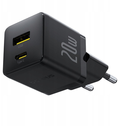 Karikues makine Baseus Palm, USB dhe USB C, 20W, i zi