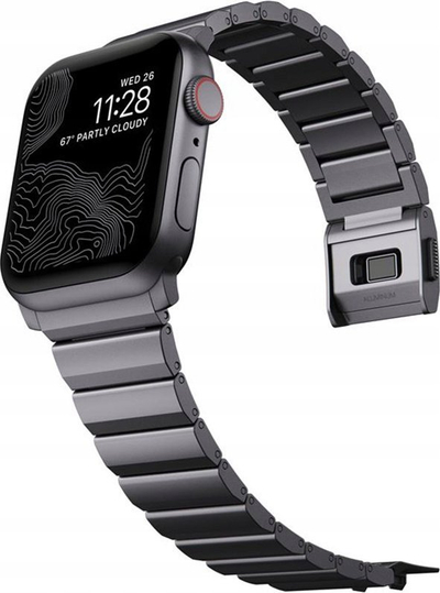 Byzylyk alumini për Apple Watch 46mm/49mm, mbyllje me magnet, gri e errët