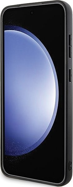 Këllëf telefoni BMW për Samsung Galaxy S24 Plus, lëkurë e vërtetë, i zi