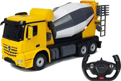 Lodër kamion Mercedes Benz Arocs Leantoys, me telekomandë 1:14, mikser betoni, i verdhë