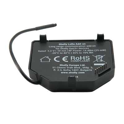 Modul zgjerues Shelly LoRa Add-on 2x, 2 kanale, wireless, i zi