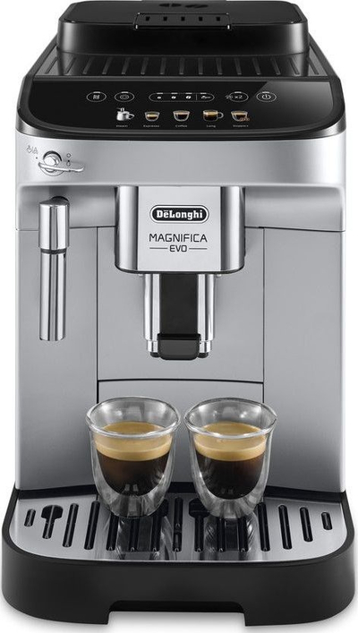 Aparat kafeje me presion DeLonghi Magnifica Evo ECAM 290.31.SB, automatik, 5 receta, ngjyrë argjendtë me të zezë