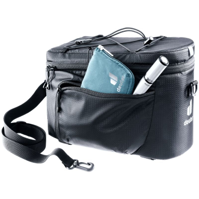 Çantë bagazhi për biçikletë Deuter Rack Bag 10, 10L, me mbulesë shiu, e zezë
