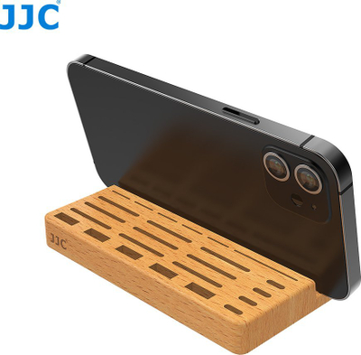 Mbajtëse telefoni JJC UMS 2, prej druri, për tavolinë, ngjyrë druni