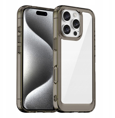 Кутија за телефон Hurtel Outer Space за iPhone 16e, флексибилна рамка, проѕирен заден дел, црна