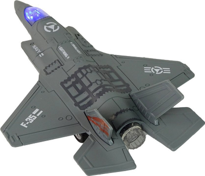 Avion lodër Leantoys me fërkim 1:72, metal, me dritë edhe tinguj, gri e errët