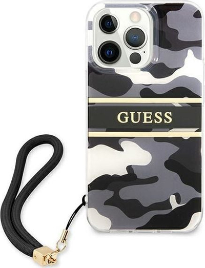 Kapak telefoni Guess Camo Strap GUHCP13XKCABBK, për iPhone 13 Pro Max 6.7", hardcase, i zi