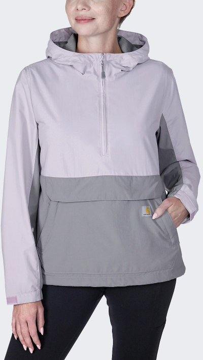 Јакна Carhartt Packable Anorak, најлон Rain Defender, склоплива, светло виолетова сива, XS