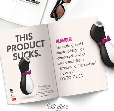 Lodër seksuale Satisfyer Pro Penguin Holiday Edition, stimulues për klitorisin, me valë ajri, e zezë