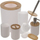 Set aksesorësh banjoje Ruhhy 24635, 6 copë, plastikë me bambu, i bardhë