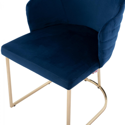 Kolltuk Solana velvet + këmbë ar 54×63×87 cm (HM9275.08), kaltër/ ari