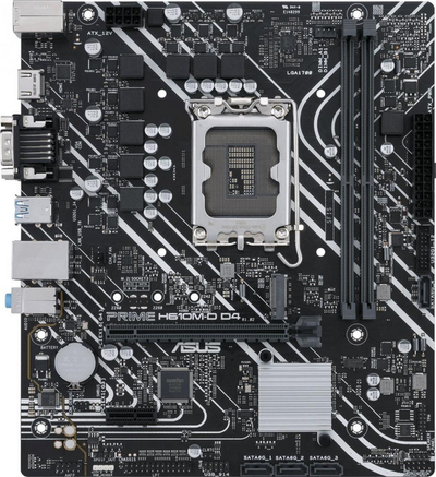 Pllakë amë Asus PRIME H610M-D D4, PCIe 4.0, DDR4, e zezë
