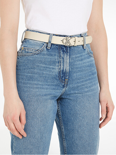 Rrip lëkure për femra Calvin Klein, bezhë