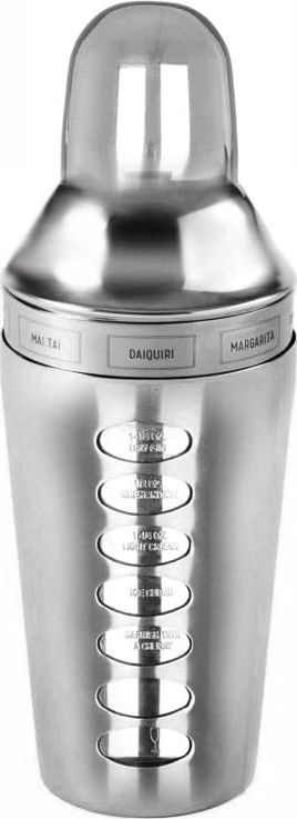 Shaker kokteji KingHoff KH-1393, 600ml, me receta që rrotullohen, çelik inox