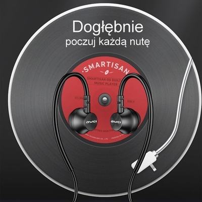 Kufje stereo Awei L3, kabllo 3.5mm, të zeza