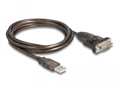 Кабел адаптер серија DeLOCK 62645, USB Type A во DB 9, 1.5 m, црн