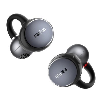 Kufje wireless EarFun Clip, dizajn i hapur, me kuti karikimi, gri argjendi