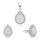 Set vathë dhe aksesor për qafore Brilio Silver SET244W, të argjendtë/bardhë
