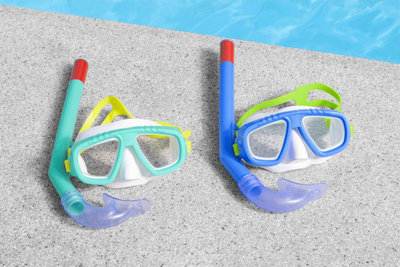 Set maskë snorkel për fëmijë Aqua Champ Essential, polikarbonat, pa lateks, ngjyra të përziera