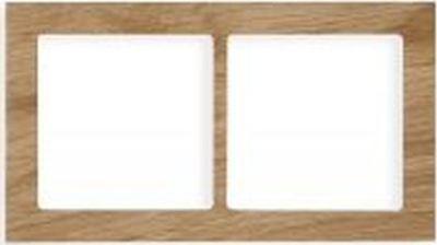 Kornizë dyfishe druri Karlik Deco Oak, për 2 mekanizma, montim horizontal ose vertikal, efekt dru lisi