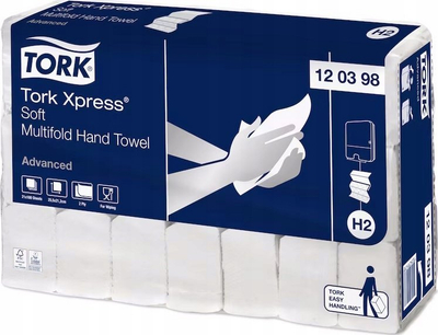 Letër tharëse për duar Tork Xpress Multifold, 210x255mm, 2 shtresa, e bardhë