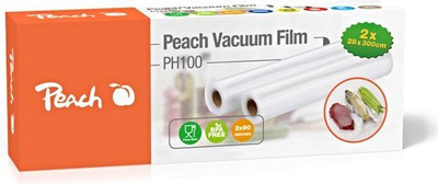 Фолија за вакумирање Peach PH100, 2 ролни, 28x300cm, транспарентна